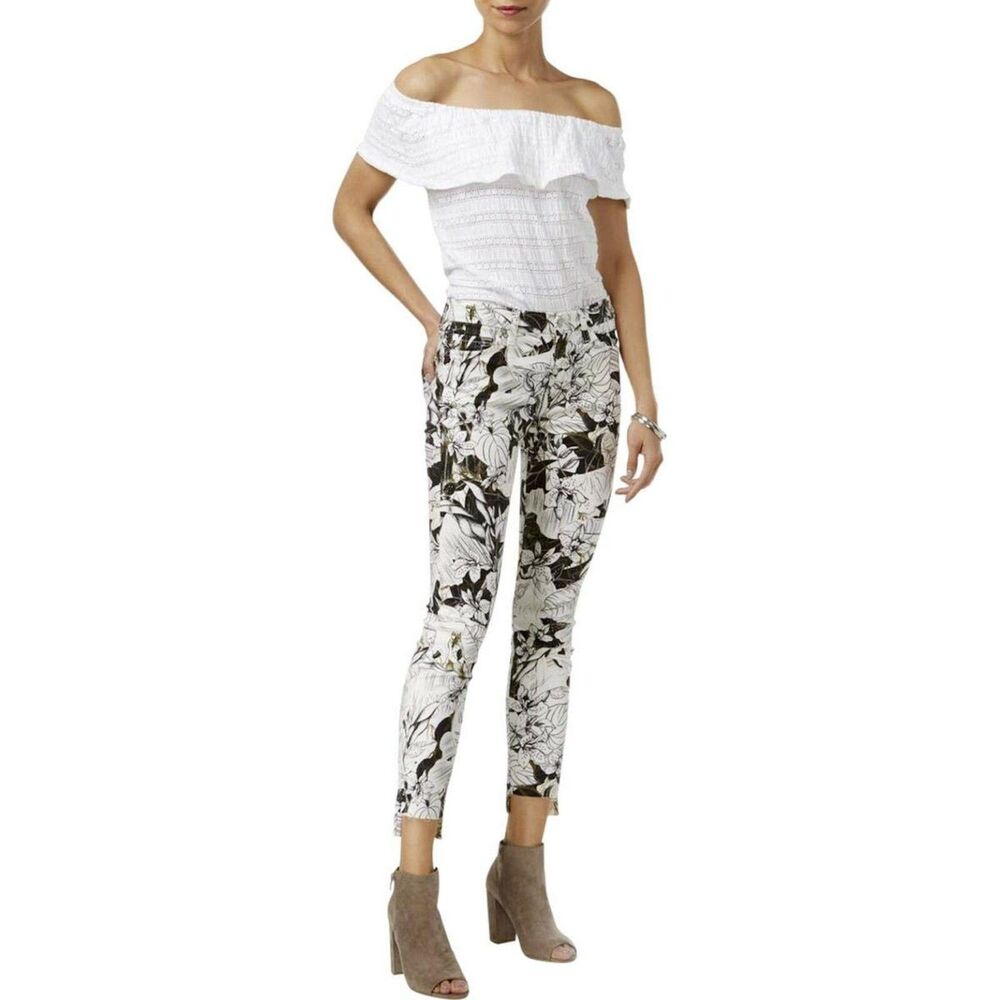 7 for All Mankind Paradise Palm Print Skinny Jeans